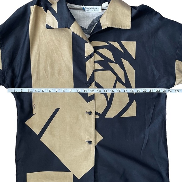 Penthouse Gallery by Catherine Ogust vintage cotton bold geometric retro shirt - Picture 6 of 15